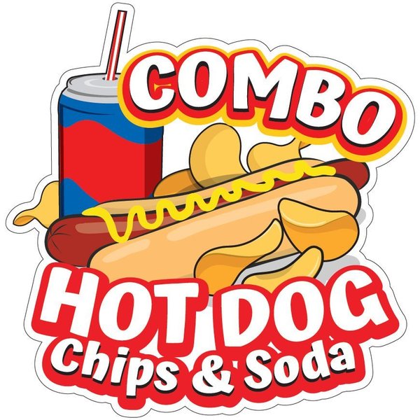 Signmission Hot Dogs Chips & Soda Combo Concession Stand Food Truck, D-8 Hot Dogs Chips & Soda Combo D-DC-8 Hot Dogs Chips And Soda Combo19